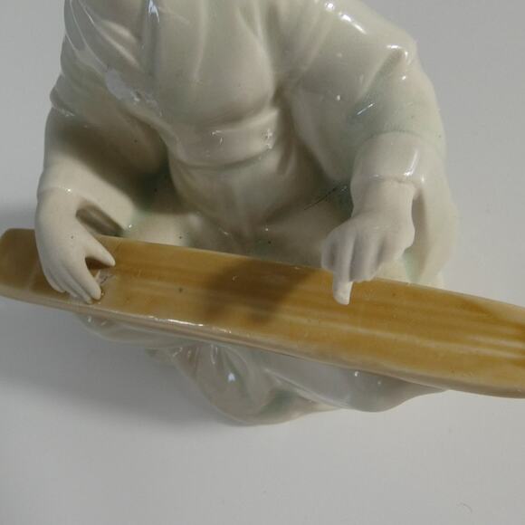 Antique Geisha Figurine Statue Koto Player Japan - Picture 5 of 5